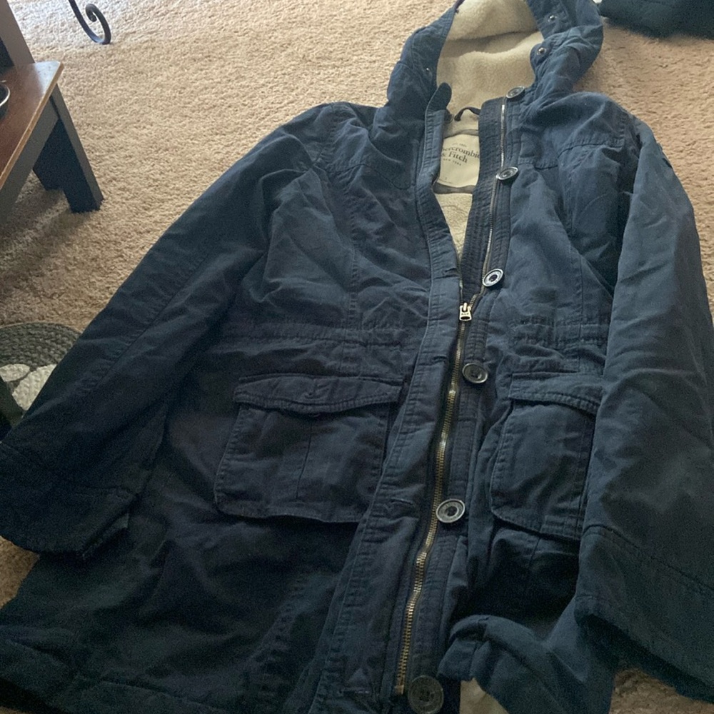Abercrombie and Fitch puffer coat with Sherpa interior